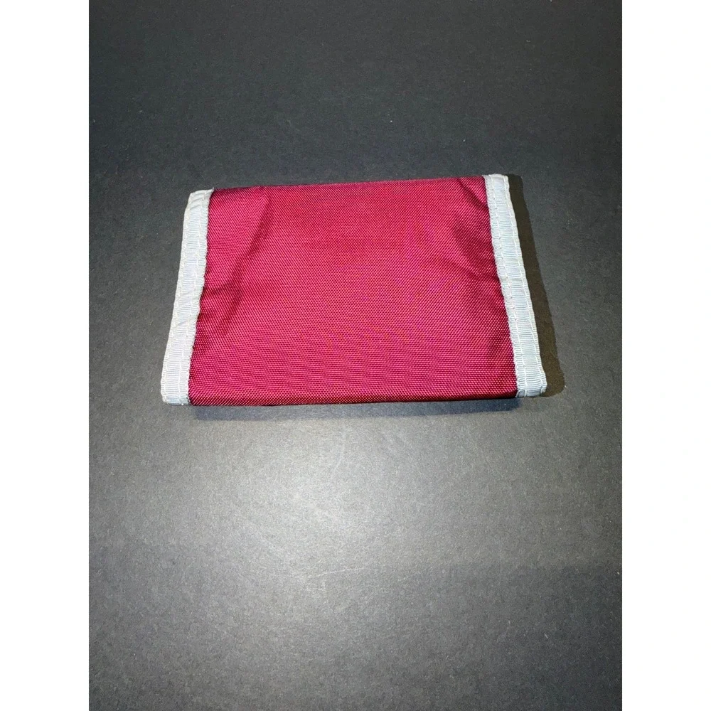 Vintage Swank Burgundy Nylon Trifold Wallet Embroidered Mallard Duck